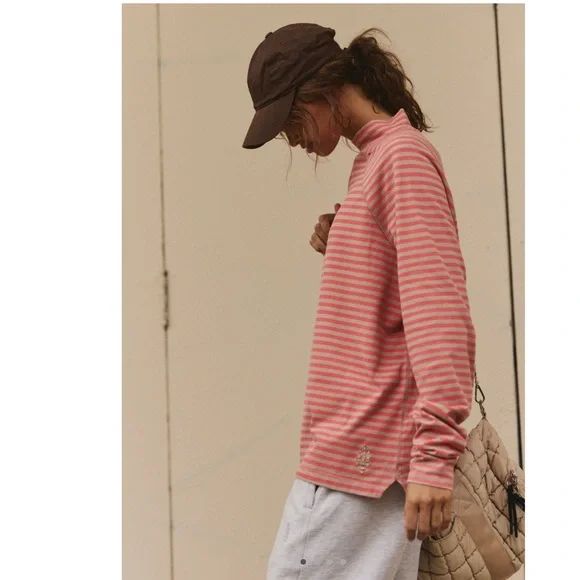 FIRM PRICE NWOT FP MOVEMENT BY FREE PEOPLE RESTORATION YARN DYE STRIPE LAYER - Picture 1 of 8
